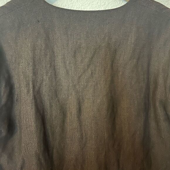 Women's Walter Kimono Jacket SZ XS Wool Brown Ruffle - Picture 10 of 16